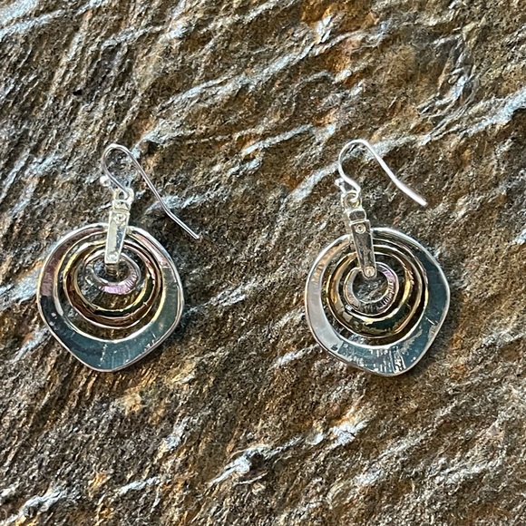 Silver & Gold Handmade Circle Earrings - Picture 6 of 6